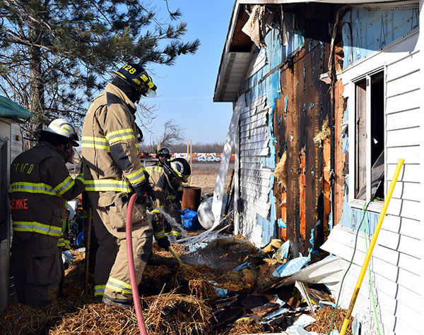 Garage damaged by fire